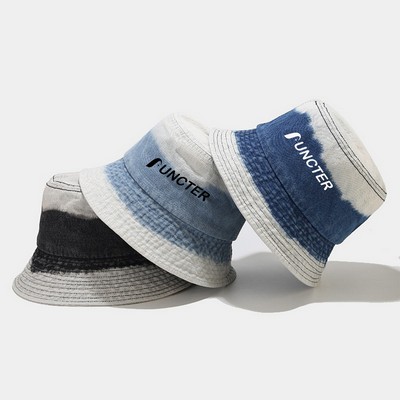 Fashion Unisex Gradient Color Denim Bucket Hat